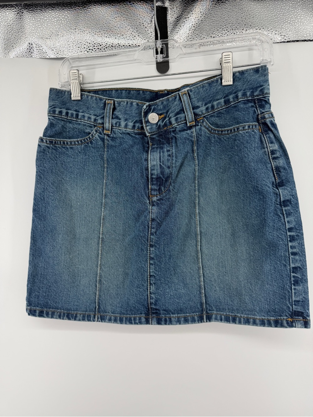 Gap VTG Y2K McBling Skater Paneled Low Rise Denim Skirt Medium Wash Sz6